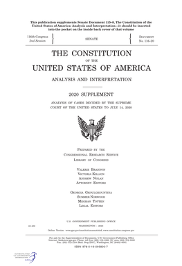 The Constitution United States of America