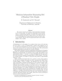 Minimum Independent Dominating Sets of Random Cubic Graphs