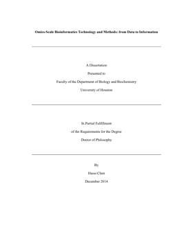 Omics-Scale Bioinformatics Technology and Methods: from Data to Information