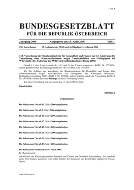 Bundesgesetzblatt Für Die Republik Österreich