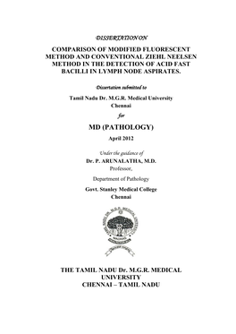 MD (PATHOLOGY) April 2012