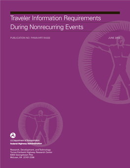 FHWA-HRT-19-033: Traveler Information Requirements During