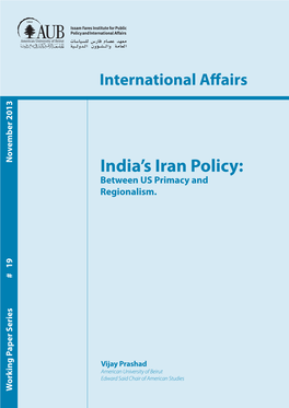 India's Iran Policy