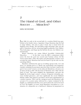 7 the Hand of God, and Other Soccer . . . Miracles?