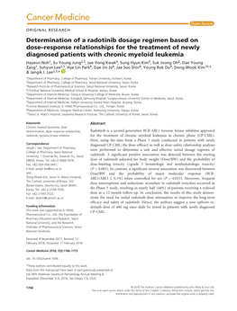 Determination of a Radotinib Dosage Regimen Based on Dose–