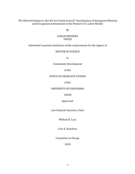 “We Wanted Employers, but We Got People Instead”: Racialization of Immigrant Ethnicity and Occupational Attainment in the Western U.S