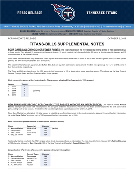 Titans-Bills Supplemental Notes