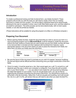 Creating Forms Using Adobe Acrobat 8 Professional