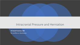 Intracranial Pressure (ICP) and Herniation
