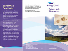 Seborrheic Keratoses Brochure