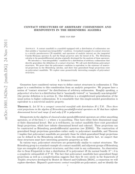 Contact Structures of Arbitrary Codimension and Idempotents In