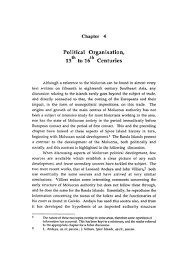 Political Organisation, 13 to 16 Centuries