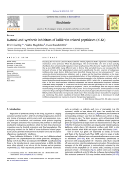 Natural and Synthetic Inhibitors of Kallikrein-Related Peptidases (Klks)