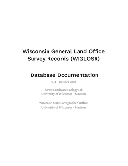 Wisconsin General Land Office Survey Records (WIGLOSR) Database