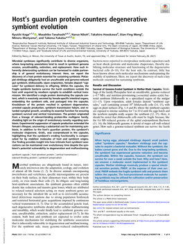 Host's Guardian Protein Counters Degenerative Symbiont Evolution