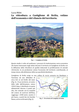 La Viticoltura a Castiglione Di Sicilia, Volàno Dell'economia E Del Rilancio Del Territorio
