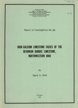 High-Calcium Limestone Facies of the Devonian Dundee Limestone, Northwestern Ohio