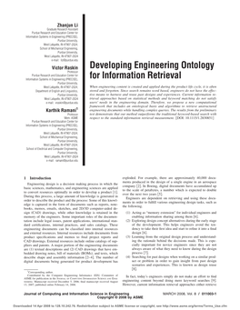 Developing Engineering Ontology for Information Retrieval