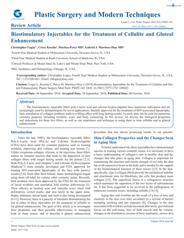 Plastic Surgery and Modern Techniques Logas C, Et Al