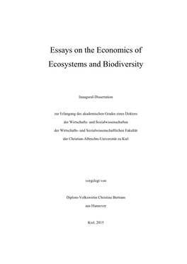 Essays on the Economics of Ecosystems and Biodiversity