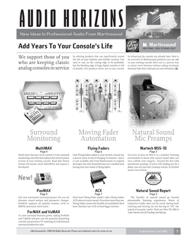 Moving Fader Automation Add Years to Your Console's Life Surround