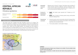 Central African Republic, Cholera Epidemic