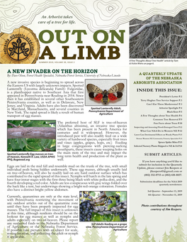 OUT on a LIMB a Few Thoughts About Tree Health” Article by Tom SUMMER 2019, VOLUME 39, ISSUE 2 & Vickie Wiens on Page 6