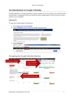 An Introduction to Google Calendar
