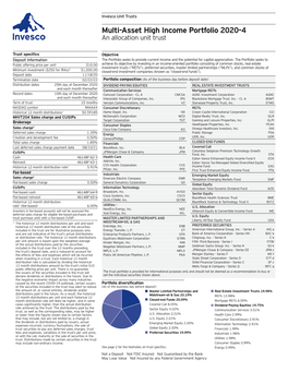 Multi-Asset High Income Portfolio 2020-4 an Allocation Unit Trust