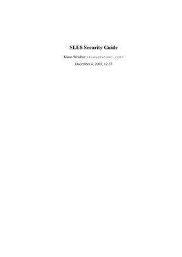 SLES Security Guide-EAL3