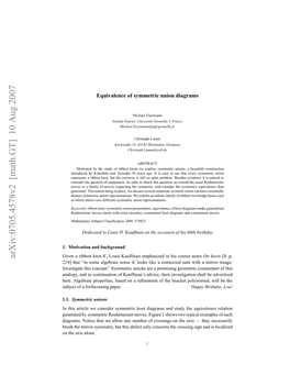 Equivalence of Symmetric Union Diagrams