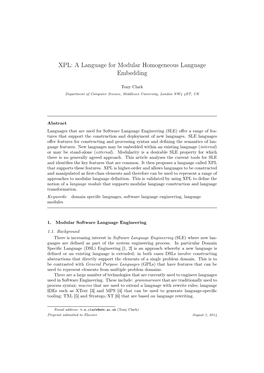 XPL: a Language for Modular Homogeneous Language Embedding