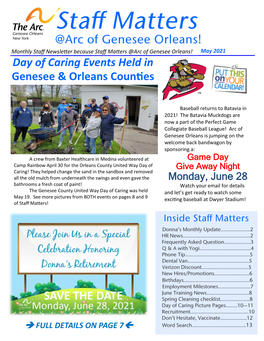 May 2021 Staff Matters Newsletter