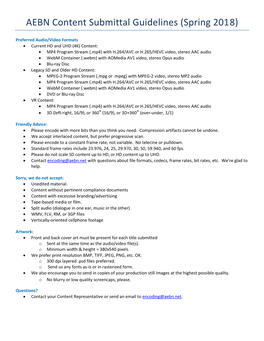 AEBN Content Submittal Guidelines [2016]