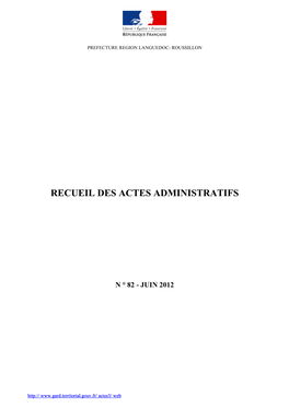 Recueil Des Actes Administratifs