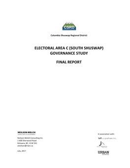 (South Shuswap) Governance Study Final Report