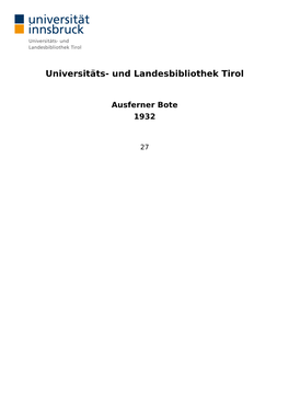 Universitäts- Und Landesbibliothek Tirol