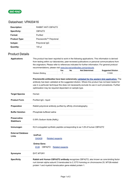 Datasheet: VPA00416 Product Details