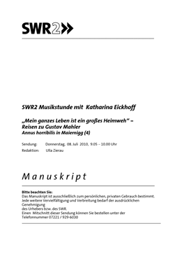 Swr2-Musikstunde-20100708.Pdf