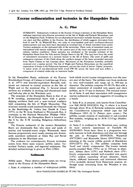 Eocene Sedimentation and Tectonics in the Hampshire Basin