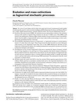 Evolution and Mass Extinctions As Lognormal Stochastic Processes