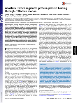 Allosteric Switch Regulates Protein–Protein Binding Through Collective Motion