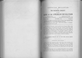 SONS of the AMERICAN REVOLUTION President General Organized April 30, 1889 R C