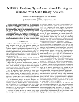 Enabling Type-Aware Kernel Fuzzing on Windows with Static Binary Analysis