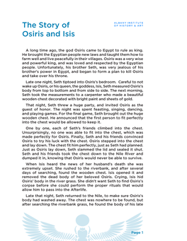 The Story of Osiris and Isis