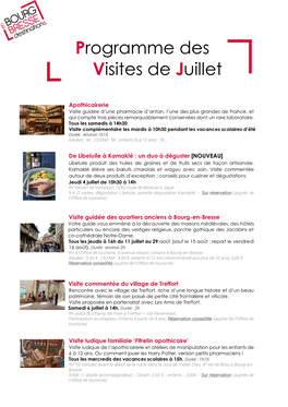 Visites Juillet Bourg-En-Bresse Destinations