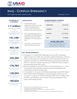 Iraq Complex Emergency Fact Sheet #6