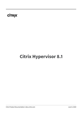 Citrix Hypervisor 8.1-Produktdokumentation