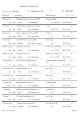 Divisonal Secretaries Teams Report