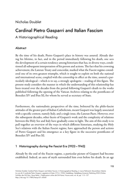 Il Cardinale Pietro Gasparri Segretario Di Stato (1914–1930)